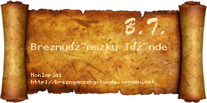 Breznyánszky Tünde névjegykártya